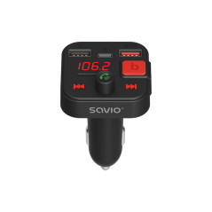 Savio TR-15 Transmiter FM z Bluetooth 87,6 - 107,9 MHz Bluetooth USB Nero