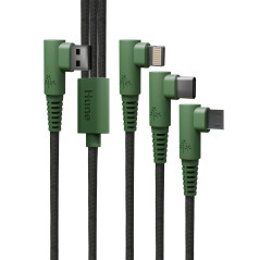 Hune AT-ACC-CA-362 cavo USB USB 2.0 1,2 m USB A USB C Micro USB-A Lightning Verde, Grigio, Arancione
