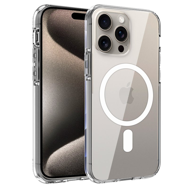 FUNDA COOL IPHONE 15 PRO MAX MAG TRANSPARENTE