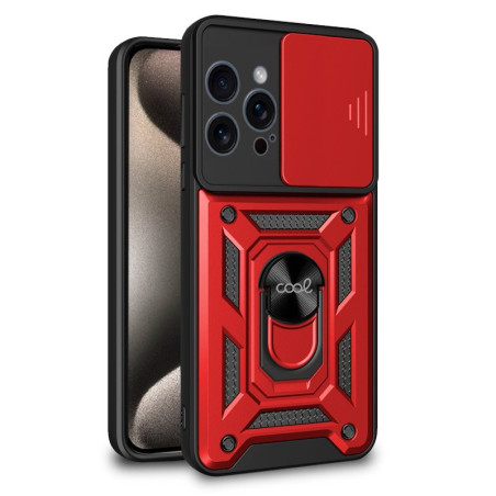 FUNDA COOL IPHONE 15 PRO MAX HARD RING ROJO
