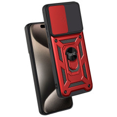 FUNDA COOL IPHONE 15 PRO MAX HARD RING ROJO