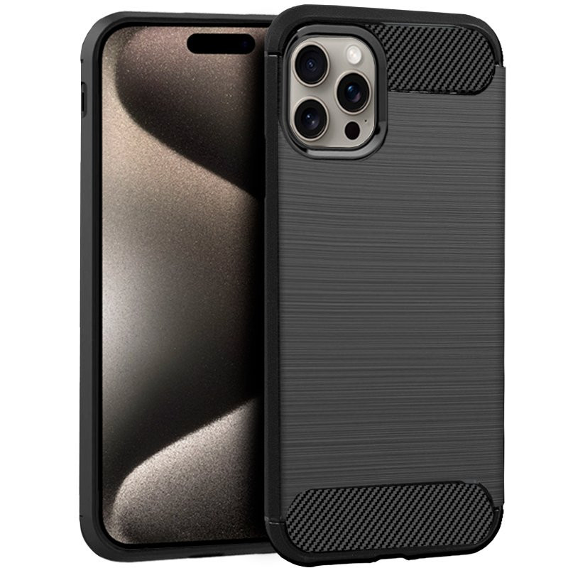 FUNDA COOL IPHONE 15 PRO MAX CARBON NEGRO