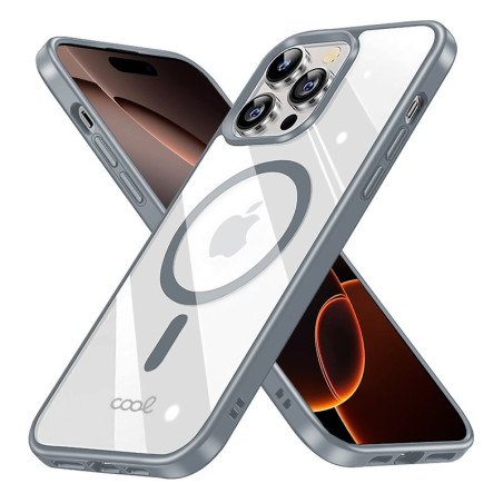 FUNDA COOL IPHONE 16 PRO MAX MAG PLATA