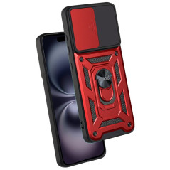 FUNDA COOL IPHONE 16 HARD RING ROJO
