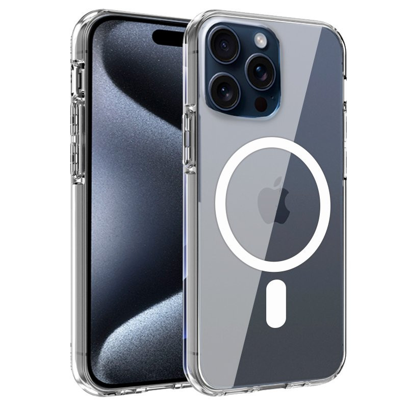 FUNDA COOL IPHONE 15 PRO MAGNETICA TRANSPARENTE