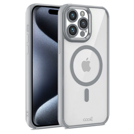 FUNDA COOL IPHONE 15 PRO MAGNETICA PLATA