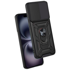FUNDA COOL IPHONE 16 HARD RING NEGRO