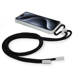 FUNDA COOL IPHONE 15 PRO TRANSPARENTE NEGRO
