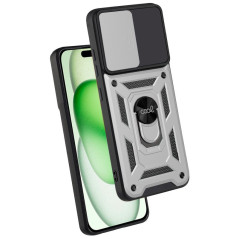 FUNDA COOL IPHONE 15 PLUS HARD RING PLATA
