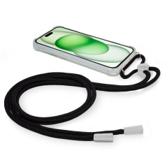 FUNDA COOL IPHONE 15 PLUS TRANSPARENTE NEGRO