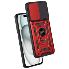 FUNDA COOL IPHONE 15 HARD RING ROJO