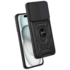 FUNDA COOL IPHONE 15 HARD RING NEGRO