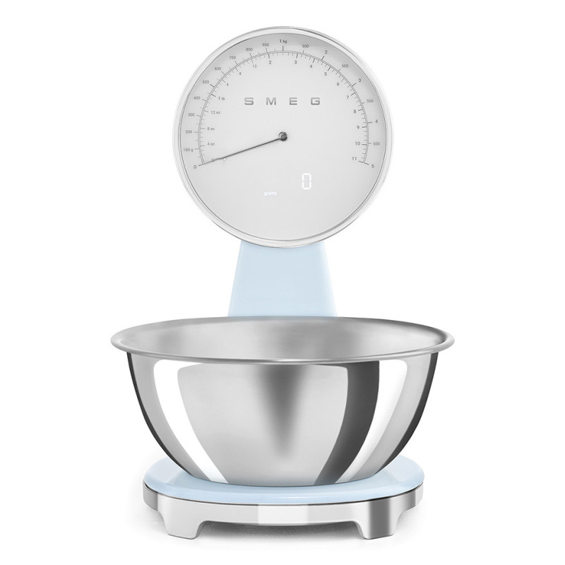 SMEG ANALOG AND DIGITAL KITCHEN SCALE PASTEL BLUE KSF01PBWW
