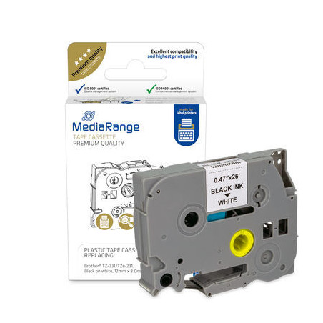 MediaRange MRBTZ231 etichetta per stampante Nero, Bianco