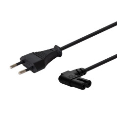 Savio CL-144 Power cable Black 3 m angled Nero 2 pin IEC Type E (3.4 mm, 3.1 mm)