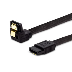 Savio GAK-04 Kabel SATA III 30cm, oplot czarny, ktowy, zote zatrzaski cavo SATA 0,3 m SATA 7-pin 2 x SATA 7-pin Nero