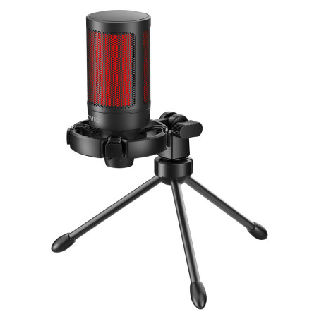 Savio wired gaming microphone with backlight tripod USB SONAR PRO Nero, Rosso Microfono per console di gioco