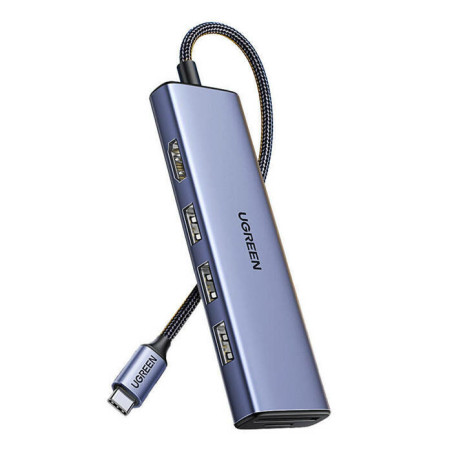HUB UGREEN 6EN1 USB-C A HDMI + 3XUSB-A + SD/TF