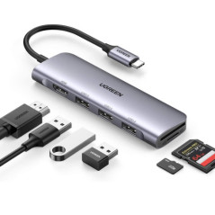 Ugreen 20956A hub di interfaccia USB tipo-C 5000 Mbit s Argento
