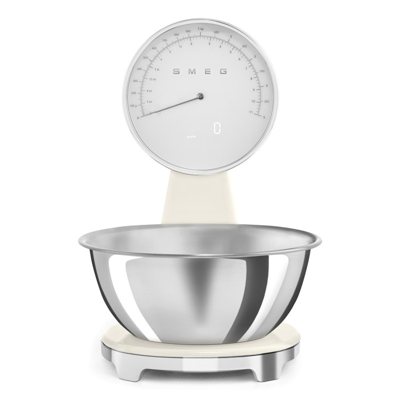 SMEG ANALOG AND DIGITAL KITCHEN SCALE CREAM KSF01CRWW
