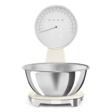 Smeg KSF01CRWW bilancia da cucina Cromo, Crema Superficie piana Bilancia da cucina elettronica