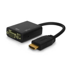 Savio CL-23 cavo e adattatore video 0,5 m VGA (D-Sub) HDMI tipo A (Standard) Nero