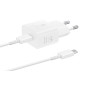 SAMSUNG QUICK CHARGER USB C 25W WITH DATA CABLE WHITE T2510XWE