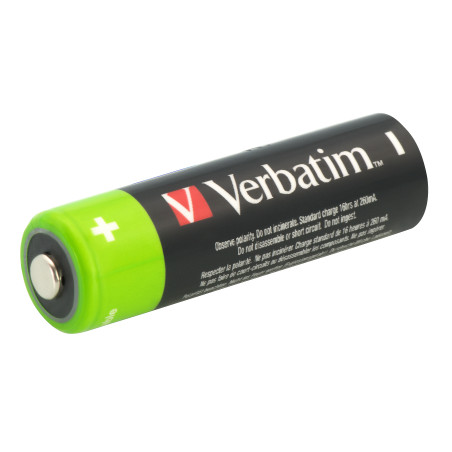 VERBATIM ALKALINE RECHARGEABLE BATTERIES AA HR06 4 PCS PACK 49517