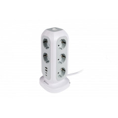 VERBATIM POWER STRIP WITH 11 SOCKETS WITH SWITCH CABLE 2 M + 2 UBS-C AND 2 USB-A WHITE 49547