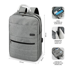 SUBBLIM MOCHILA ELITE AIR PADDING 15.6'' GREY zaino Zaino casual Grigio Poliestere
