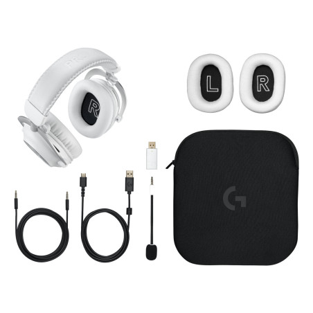 Auriculares gaming logitech g pro x 2 inalmbricos con lightspeed blancos