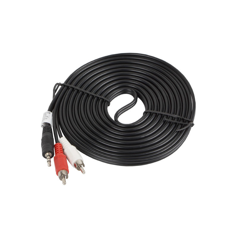 Cable estereo lanberg mini jack 3.5mm - 2x rca macho 5m