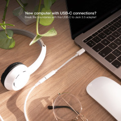 Nanocable 10.24.1205-W cavo audio 0,11 m 3.5mm USB tipo-C Bianco