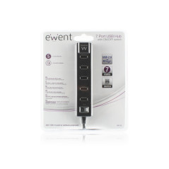 Ewent EW1130 hub di interfaccia 480 Mbit s Nero