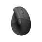 Mouse raton vertical logitech lift 6 botones 4000 dpi wireless inalambrico grafito