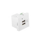 Roseta pared lanberg 230v 2 x usb 5v 2.1a blanco