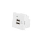 Roseta pared lanberg 230v 2 x usb 5v 2.1a blanco