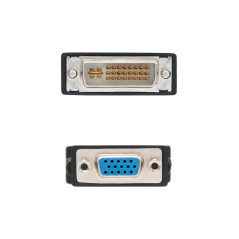 Nanocable 10.15.0704 adattatore per inversione del genere dei cavi DVI 24+5 SVGA Nero
