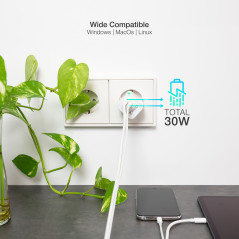 TooQ TQWC-GANQCPD30WT Caricabatterie per dispositivi mobili Universale Bianco AC Ricarica rapida Interno