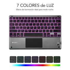 SUBBLIM TECLADO SMART BACKLIT TOUCHPAD BLUETOOTH GREY QWERTY Spagnolo Nero, Grigio