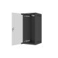 Armario lanberg mural rack 10 pulgadas 12u - 280x310 flat pack negro puerta cristal