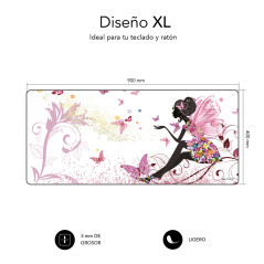 SUBBLIM ALFOMBRILLA HADA XL Tappetino per mouse per gioco da computer Multicolore