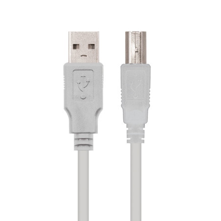 Cable impresora nanocable conversor usb - a a usb - b macho - macho beige 1.8m