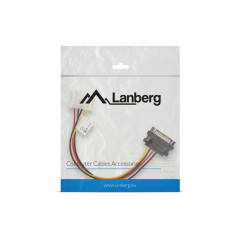 Lanberg CA-SAHD-10CU-0015 cavo SATA 0,15 m Molex (4-pin) SATA a 15 pin Nero, Rosso, Giallo