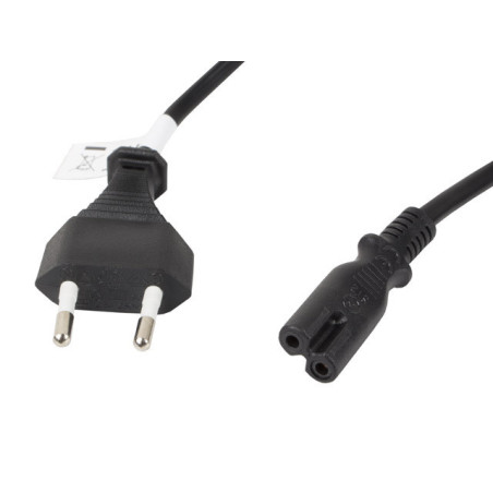 Lanberg CA-C7CA-11CC-0030-BK cavo di alimentazione Nero 3 m CEE7/16 Accoppiatore C7