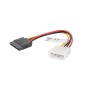 Cable lanberg alimentacion molex macho a sata hembra 15 cm