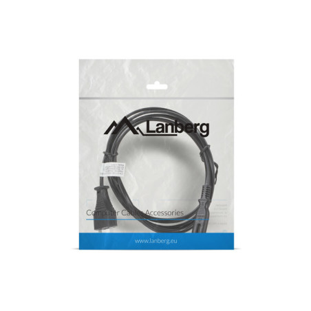 Lanberg CA-C7CA-10CC-0018-BK cavo di alimentazione Nero 1,8 m Accoppiatore C7 CEE7/16