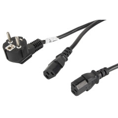 Lanberg CA-C13C-13CC-0018-BK cavo di alimentazione Nero 2 m Accoppiatore C13 CEE7 7