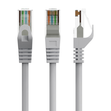 Cable red latiguillo rj45 utp cat6 0.5m gris