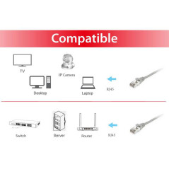 Equip 605500 cavo di rete Grigio 1 m Cat6 S FTP (S-STP)